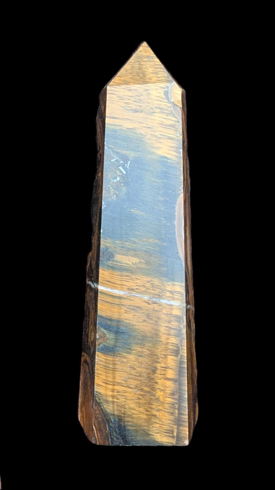 Golden with Blue Tigers Eye obelisk 290g