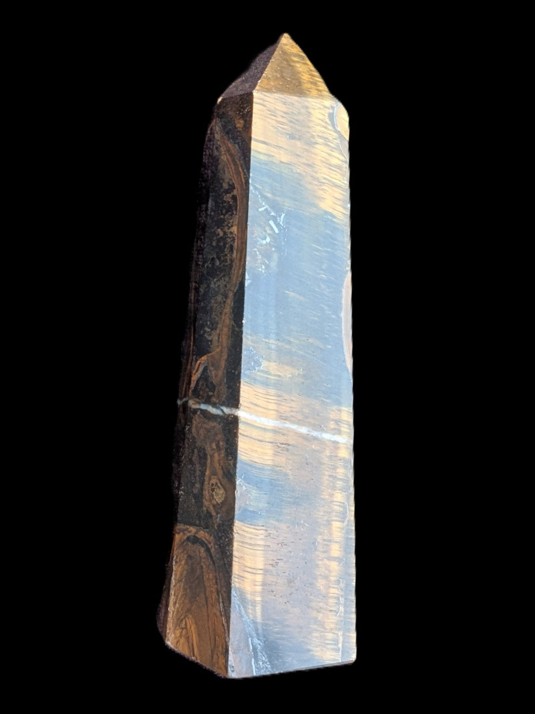 Golden with Blue Tigers Eye obelisk 290g