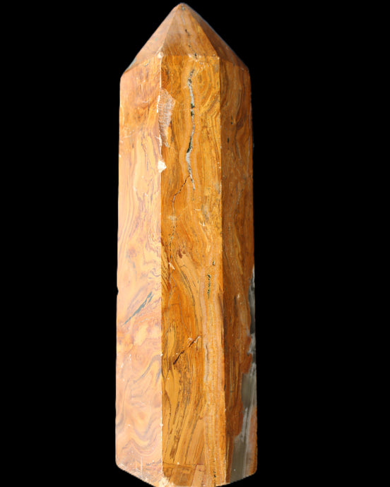 Afghan Jade Serpentine obelisk 764g in sunlight - Rocks and Things Store