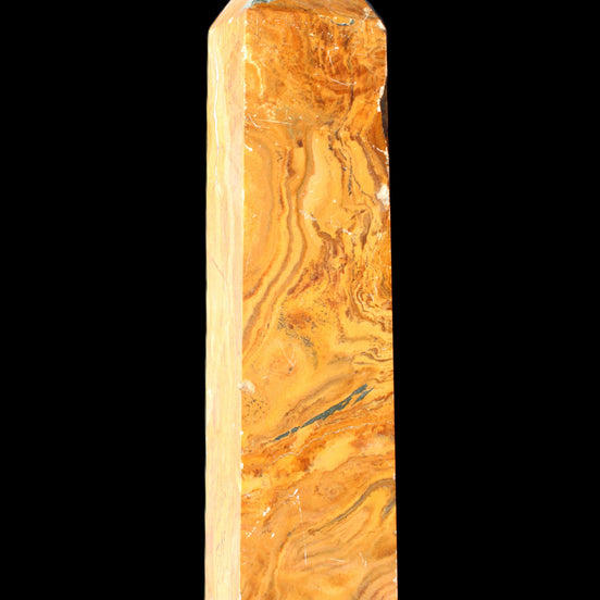 Afghan Jade Serpentine obelisk 764g in sunlight - Rocks and Things Store
