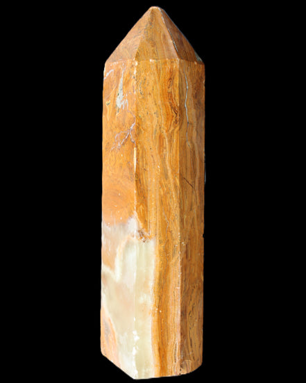 Afghan Jade Serpentine obelisk 764g in sunlight - Rocks and Things Store