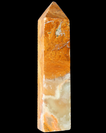 Afghan Jade Serpentine obelisk 764g in sunlight - Rocks and Things Store