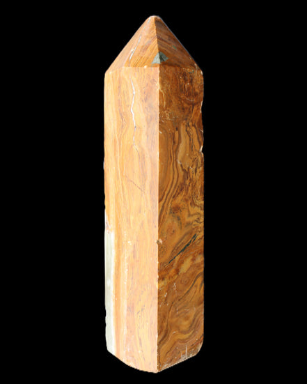 Afghan Jade Serpentine obelisk 764g in sunlight - Rocks and Things Store