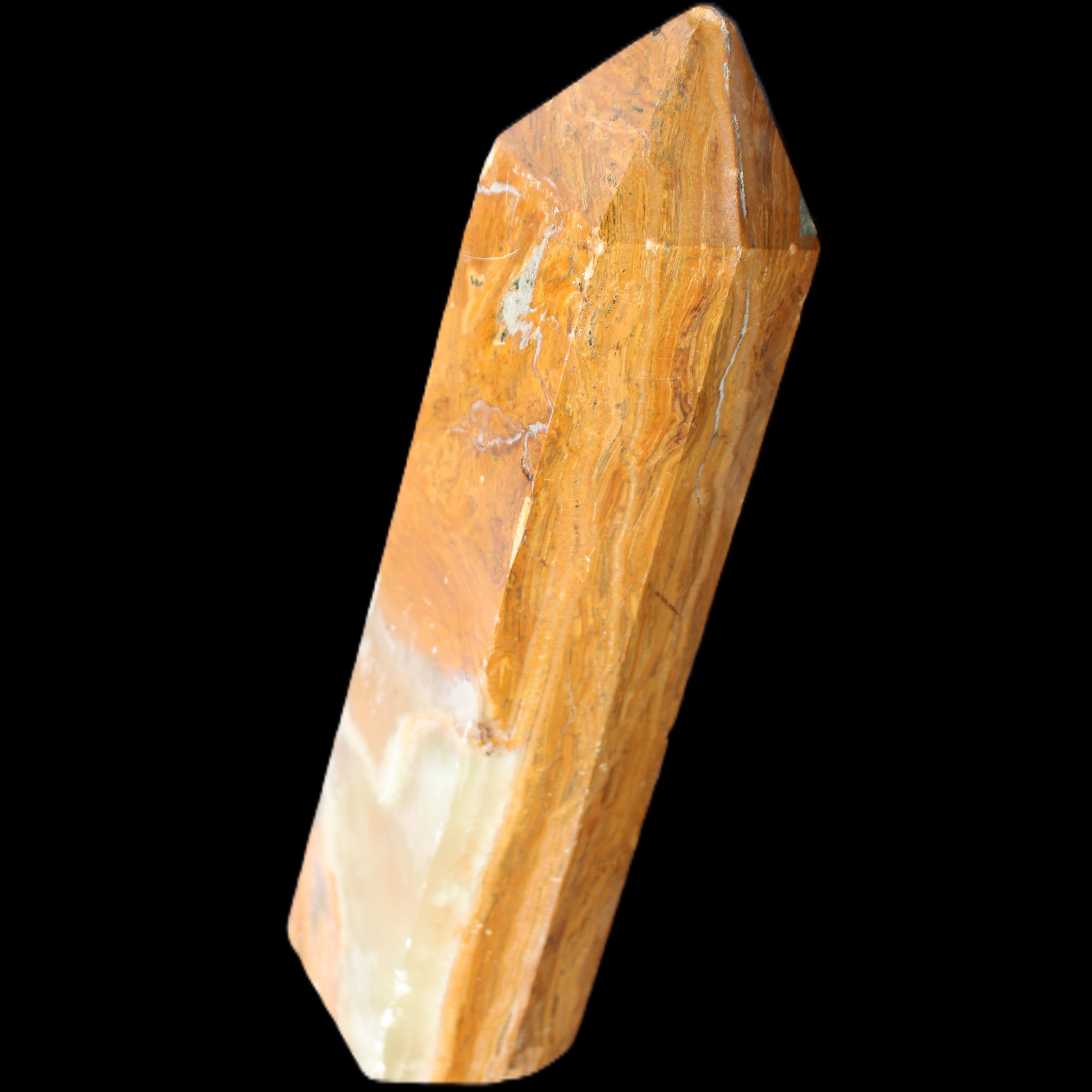 Afghan Jade Serpentine obelisk 764g in sunlight - Rocks and Things Store