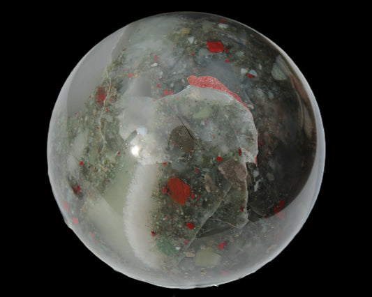 African Bloodstone sphere 84mm 831g Rocks and Things