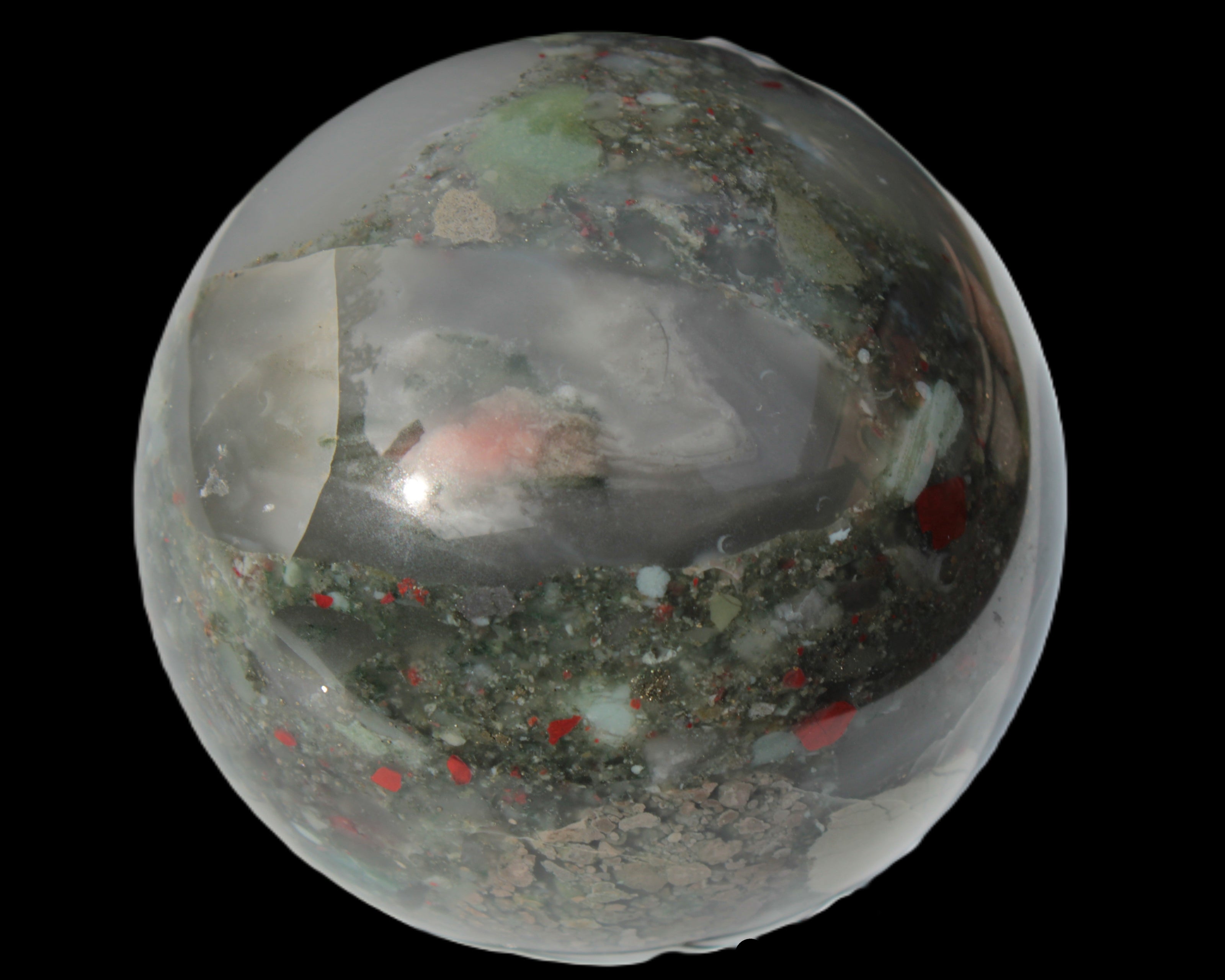 African Bloodstone sphere 84mm 831g Rocks and Things
