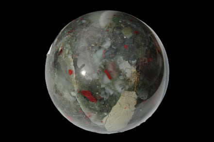 African Bloodstone sphere 84mm 831g Rocks and Things