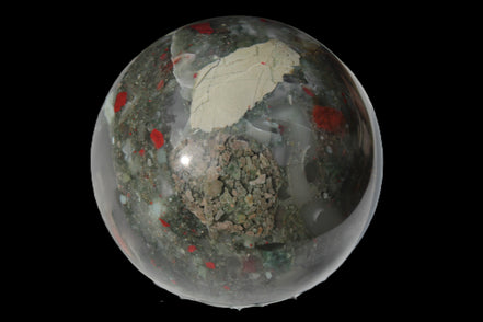 African Bloodstone sphere 84mm 831g Rocks and Things