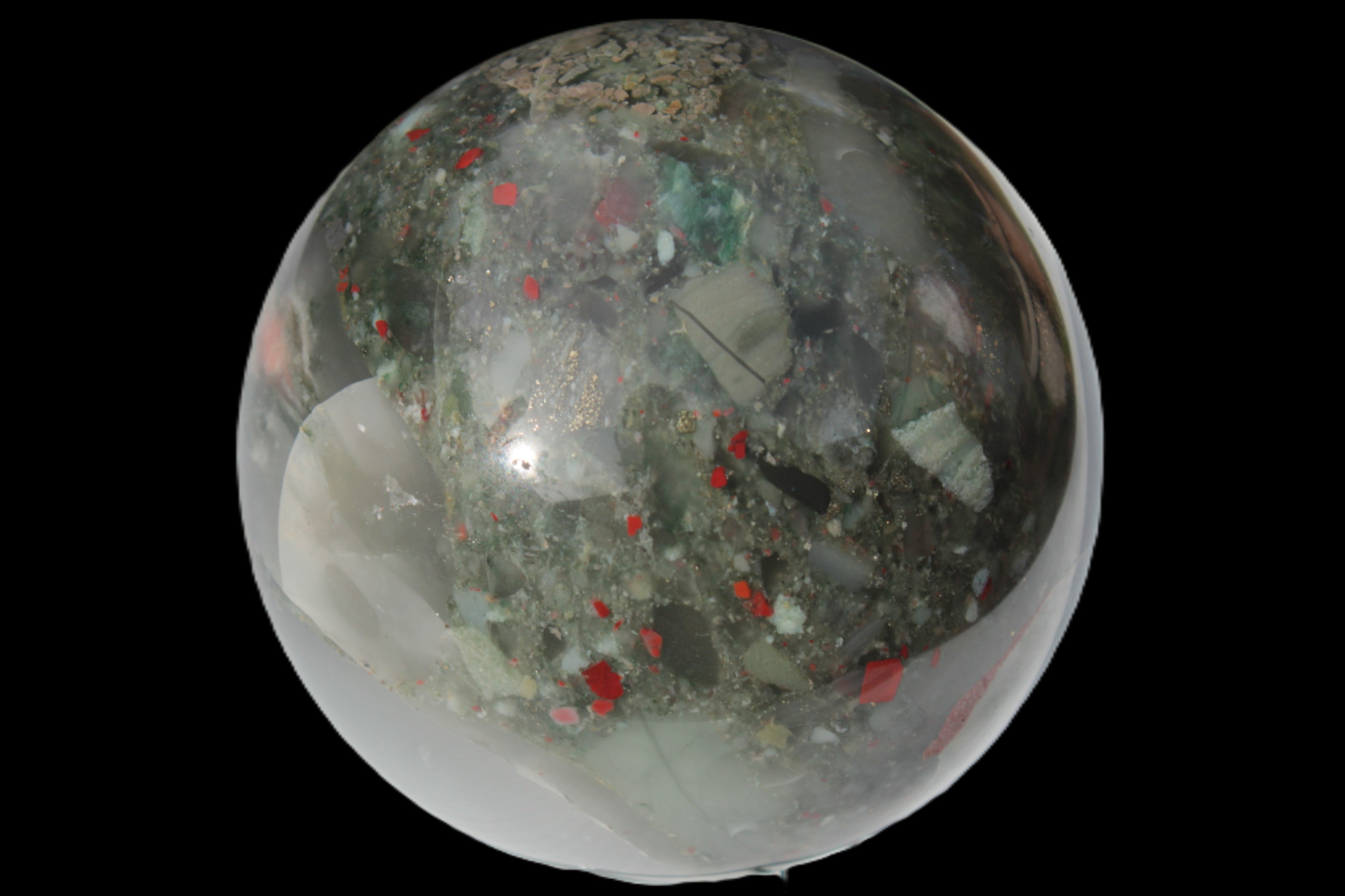 African Bloodstone sphere 84mm 831g Rocks and Things