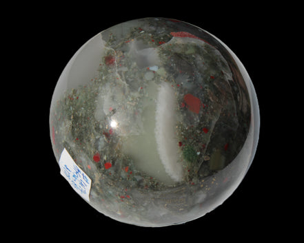 African Bloodstone sphere 84mm 831g Rocks and Things