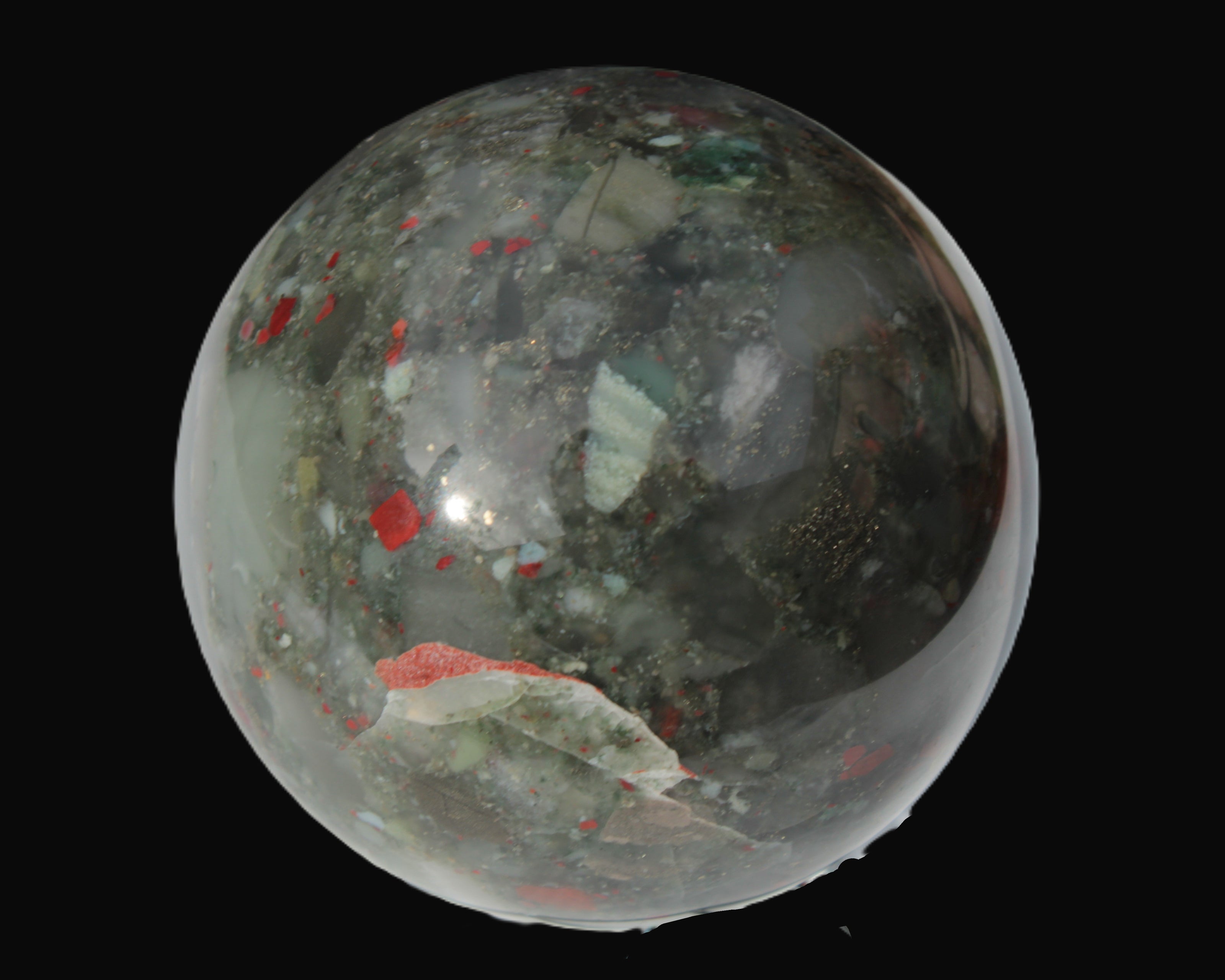 African Bloodstone sphere 84mm 831g Rocks and Things