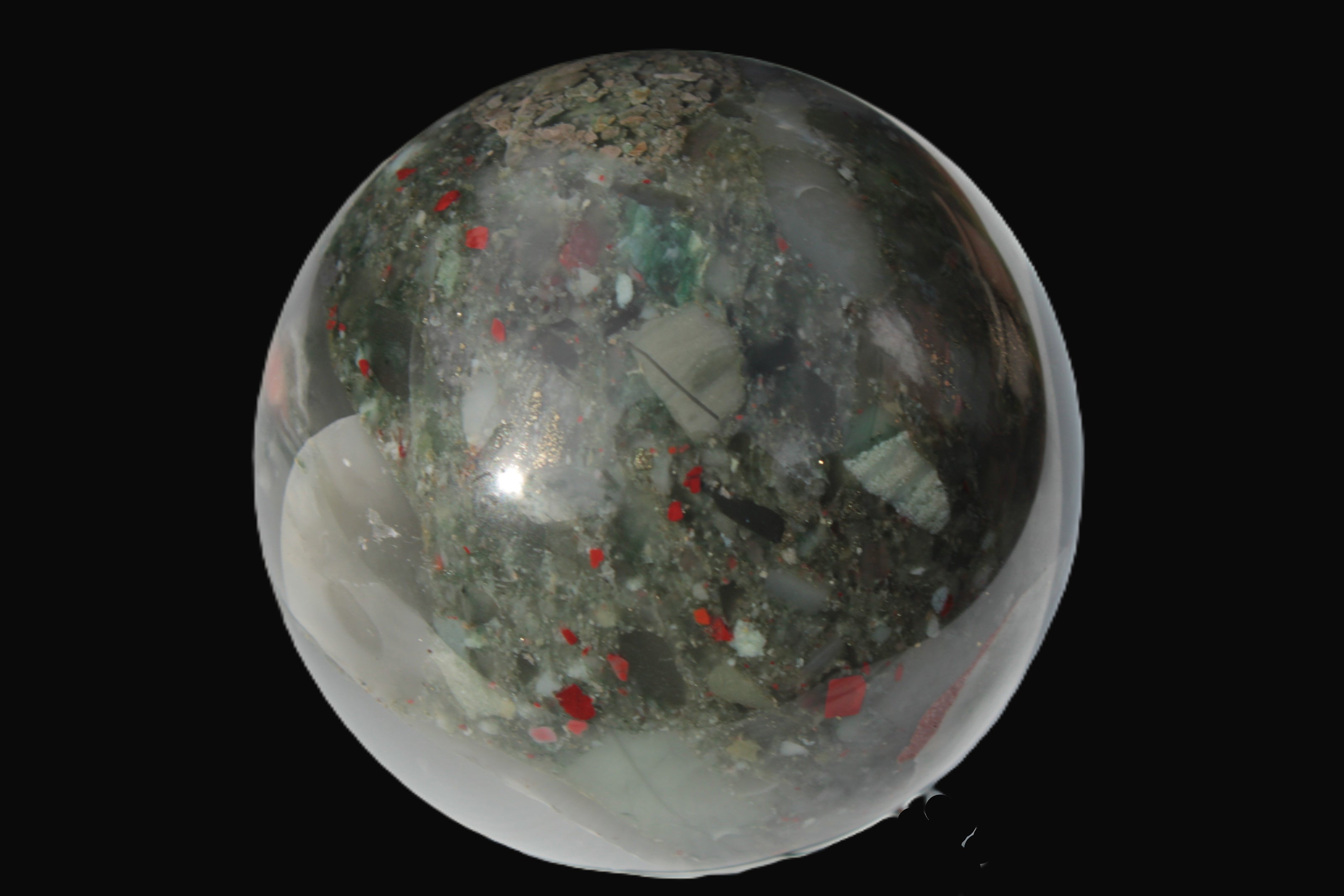 African Bloodstone sphere 84mm 831g Rocks and Things