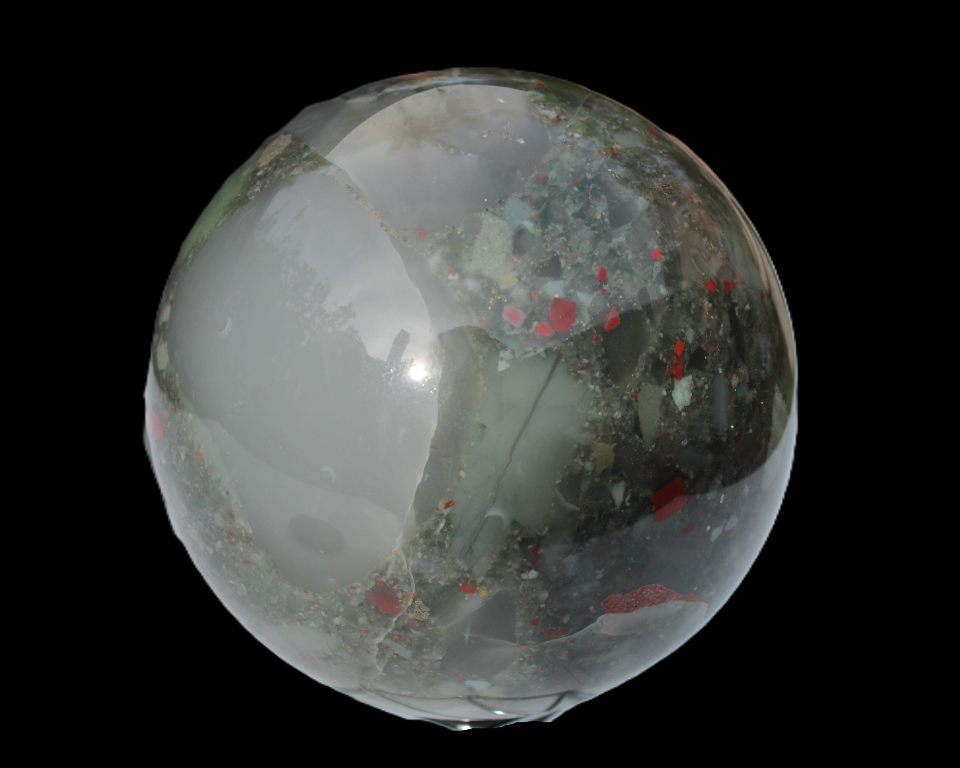 African Bloodstone sphere 84mm 831g Rocks and Things