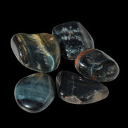 Blue Tigers Eye tiny tumbled stones  8-18mm 6-9g in sunshine - Rocks and Things Store
