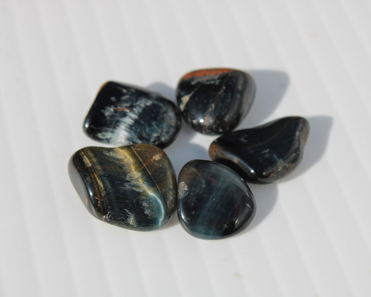 Blue Tigers Eye tiny tumbled stones  8-18mm 6-9g Rocks and Things