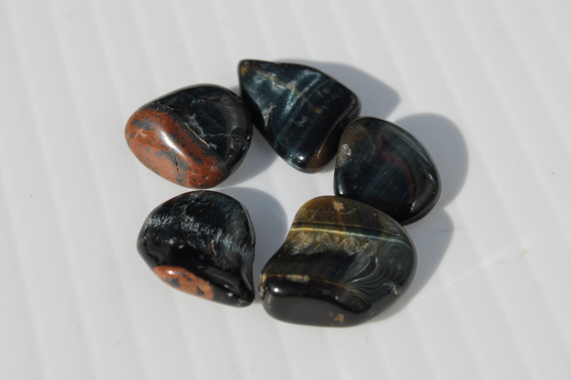 Blue Tigers Eye tiny tumbled stones  8-18mm 6-9g Rocks and Things