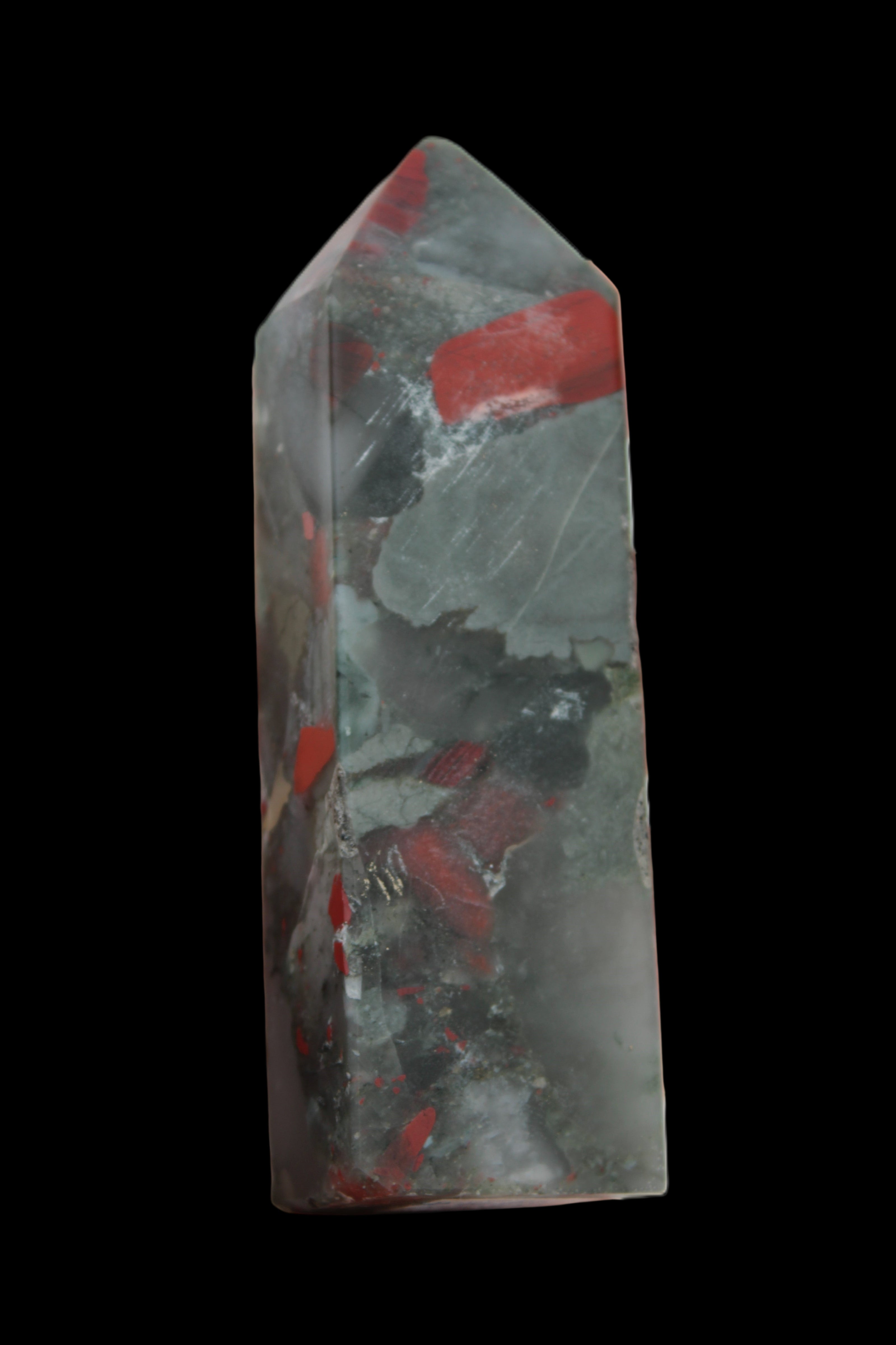 African Bloodstone obelisk 248g in sunshine - Rocks and Things Store
