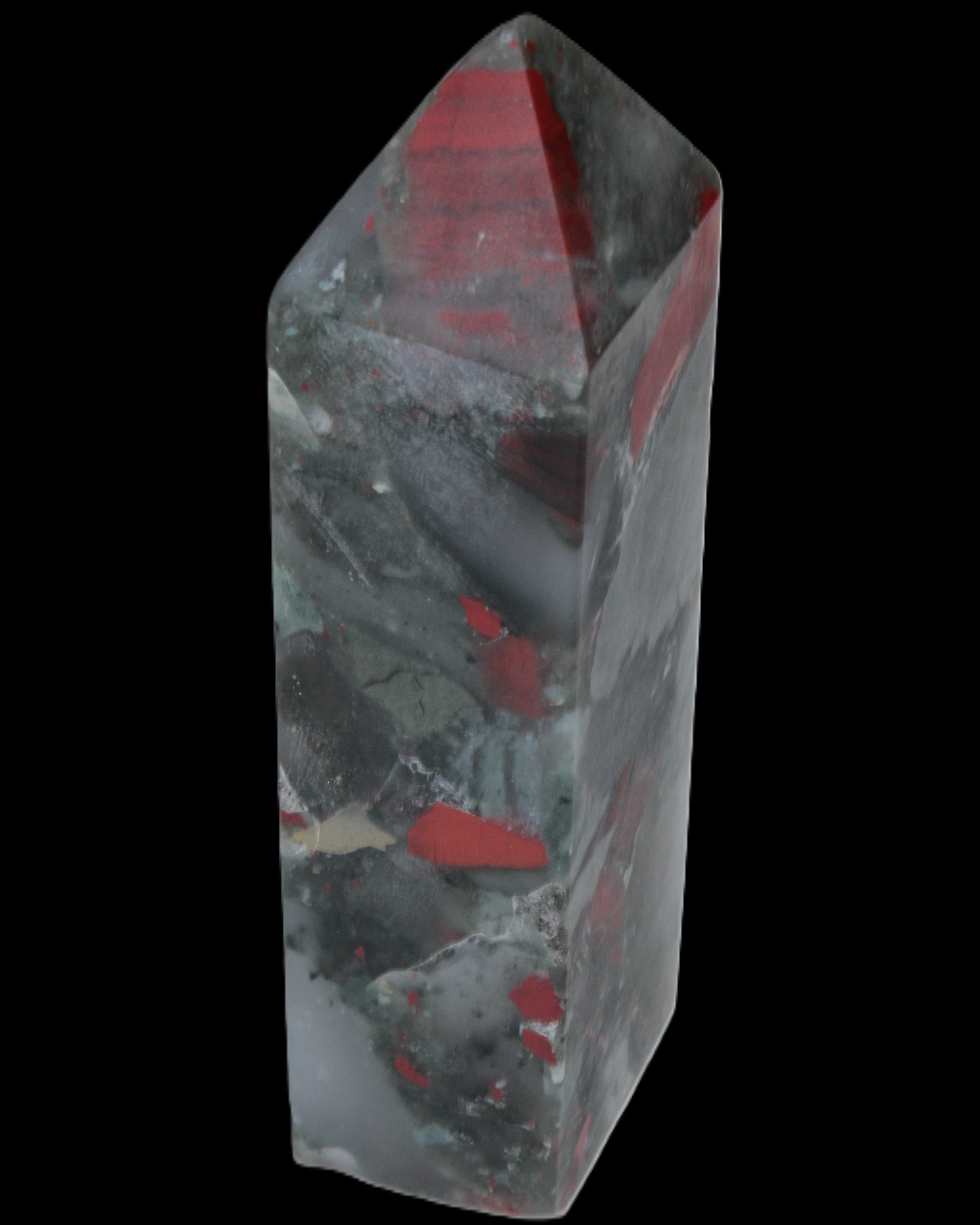 African Bloodstone obelisk 248g in sunshine - Rocks and Things Store