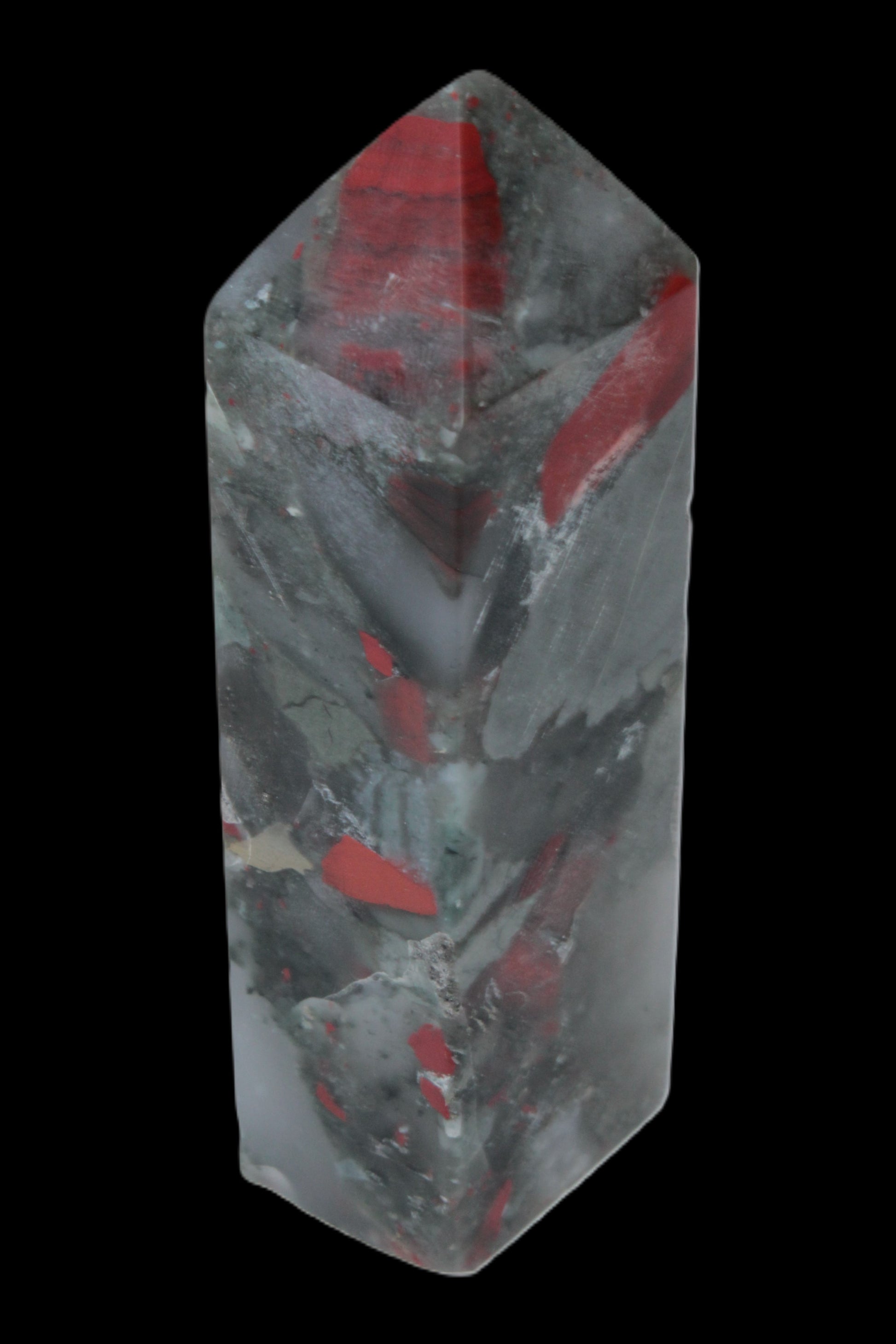 African Bloodstone obelisk 248g Rocks and Things