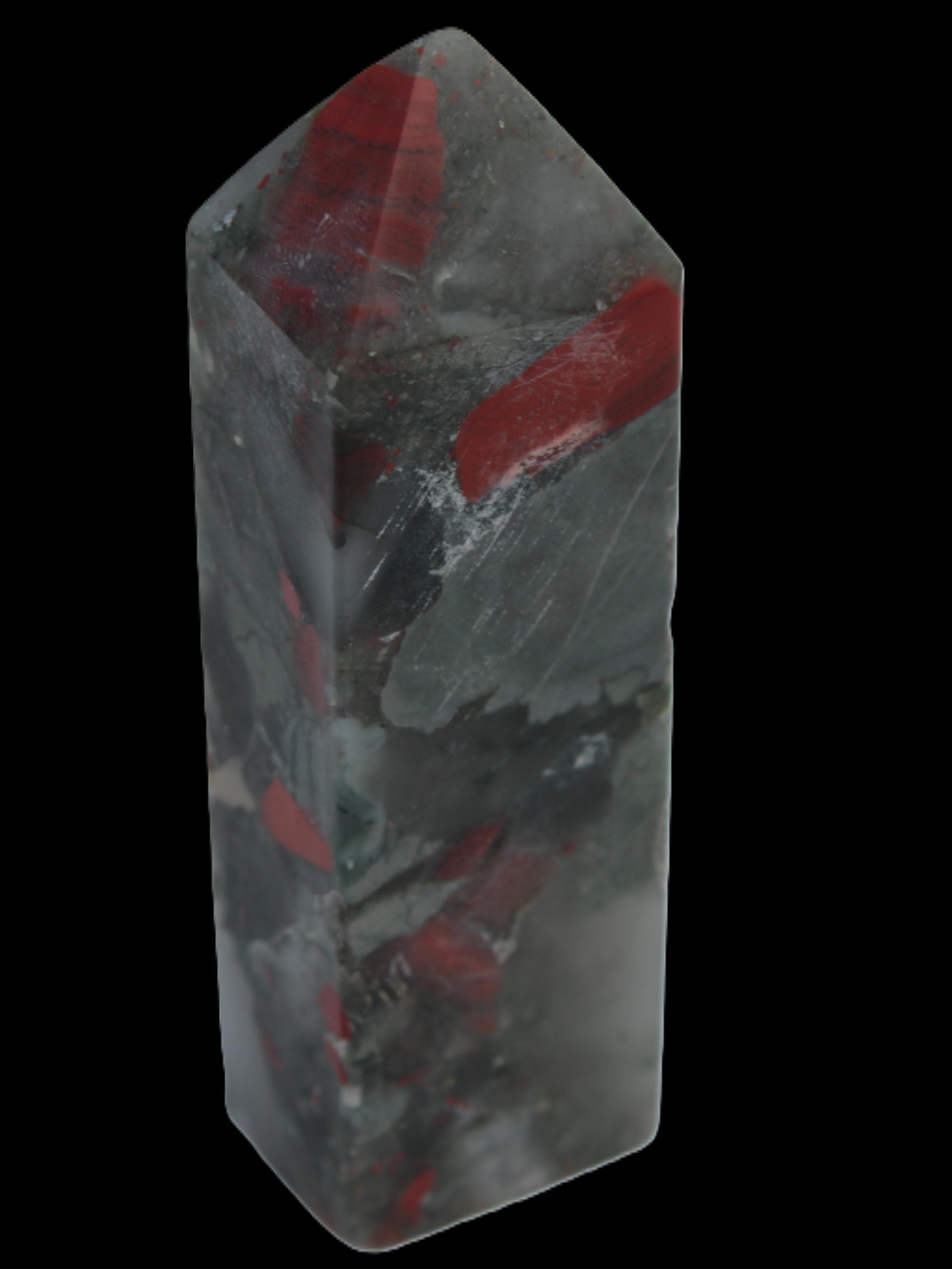 African Bloodstone obelisk 248g Rocks and Things