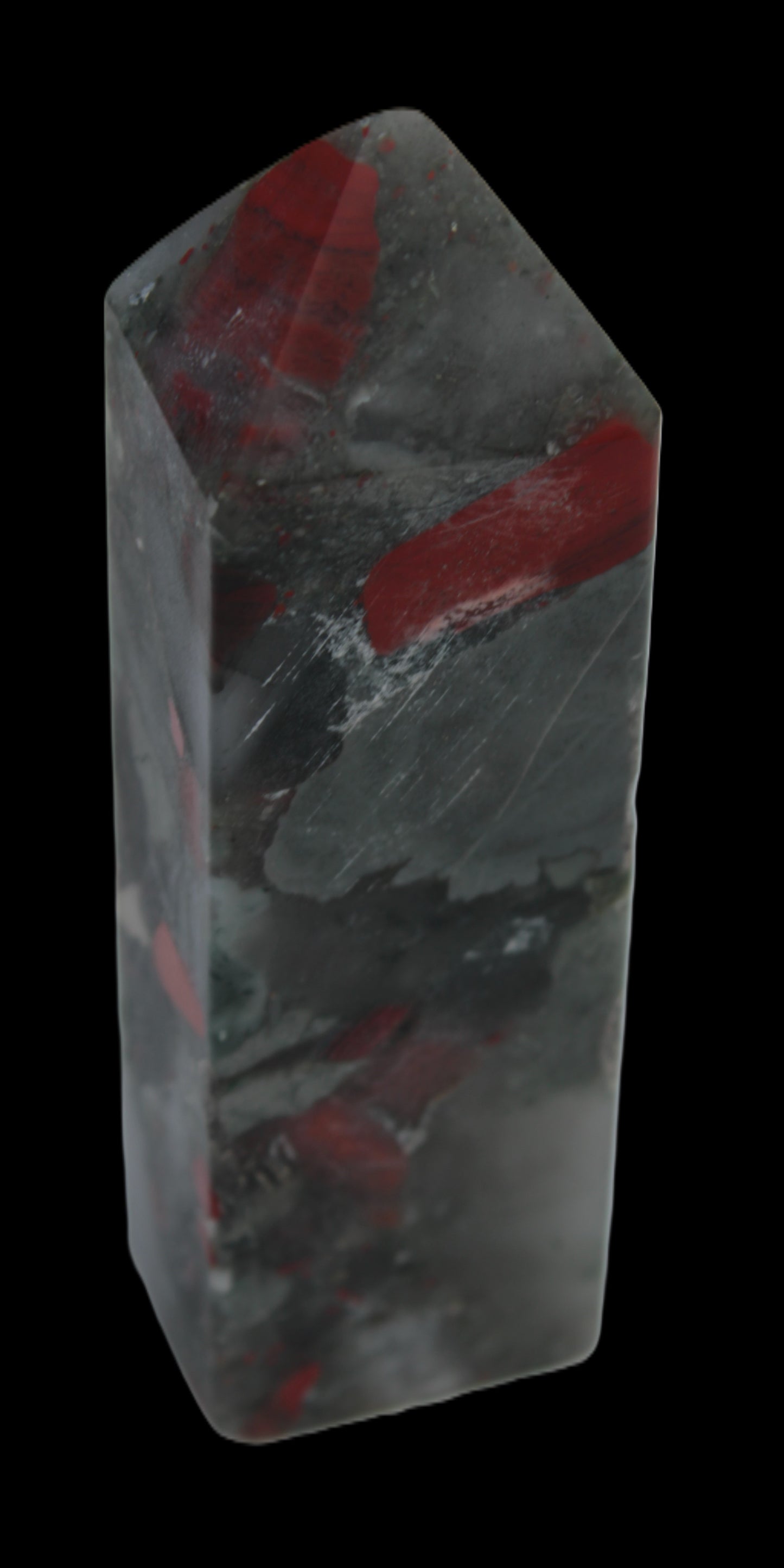 African Bloodstone obelisk 248g Rocks and Things