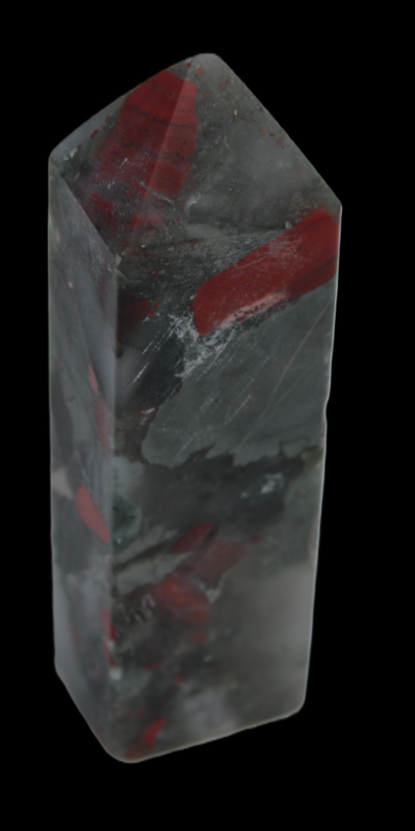 African Bloodstone obelisk 248g Rocks and Things