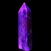 African Bloodstone obelisk 347g in UV light - Rocks and Things Store