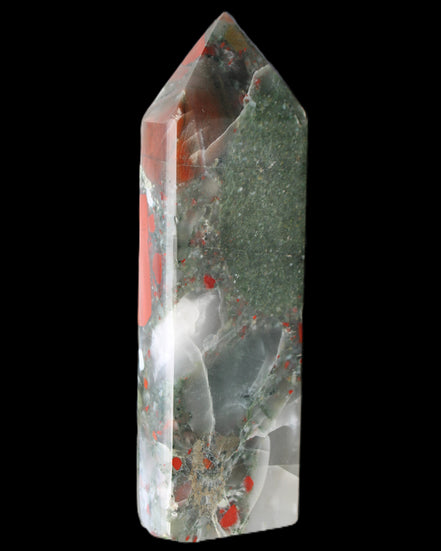 African Bloodstone obelisk 347g in sunlight - Rocks and Things Store