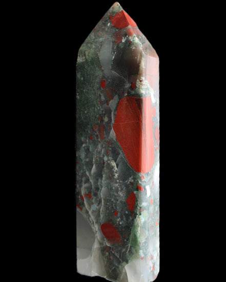African Bloodstone obelisk 347g in sunlight - Rocks and Things Store