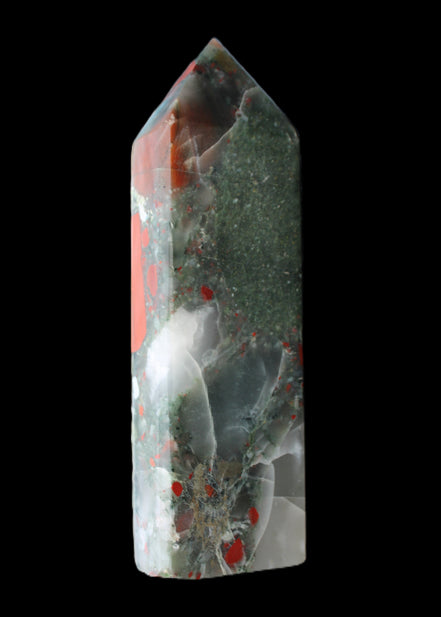 African Bloodstone obelisk 347g in sunlight - Rocks and Things Store