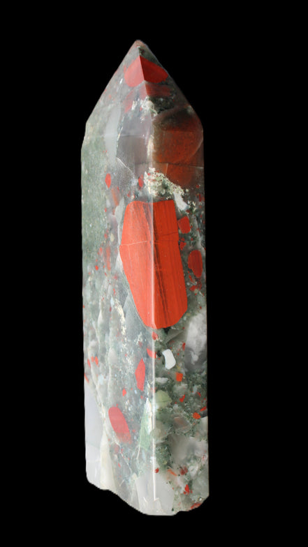African Bloodstone obelisk 347g in sunlight - Rocks and Things Store