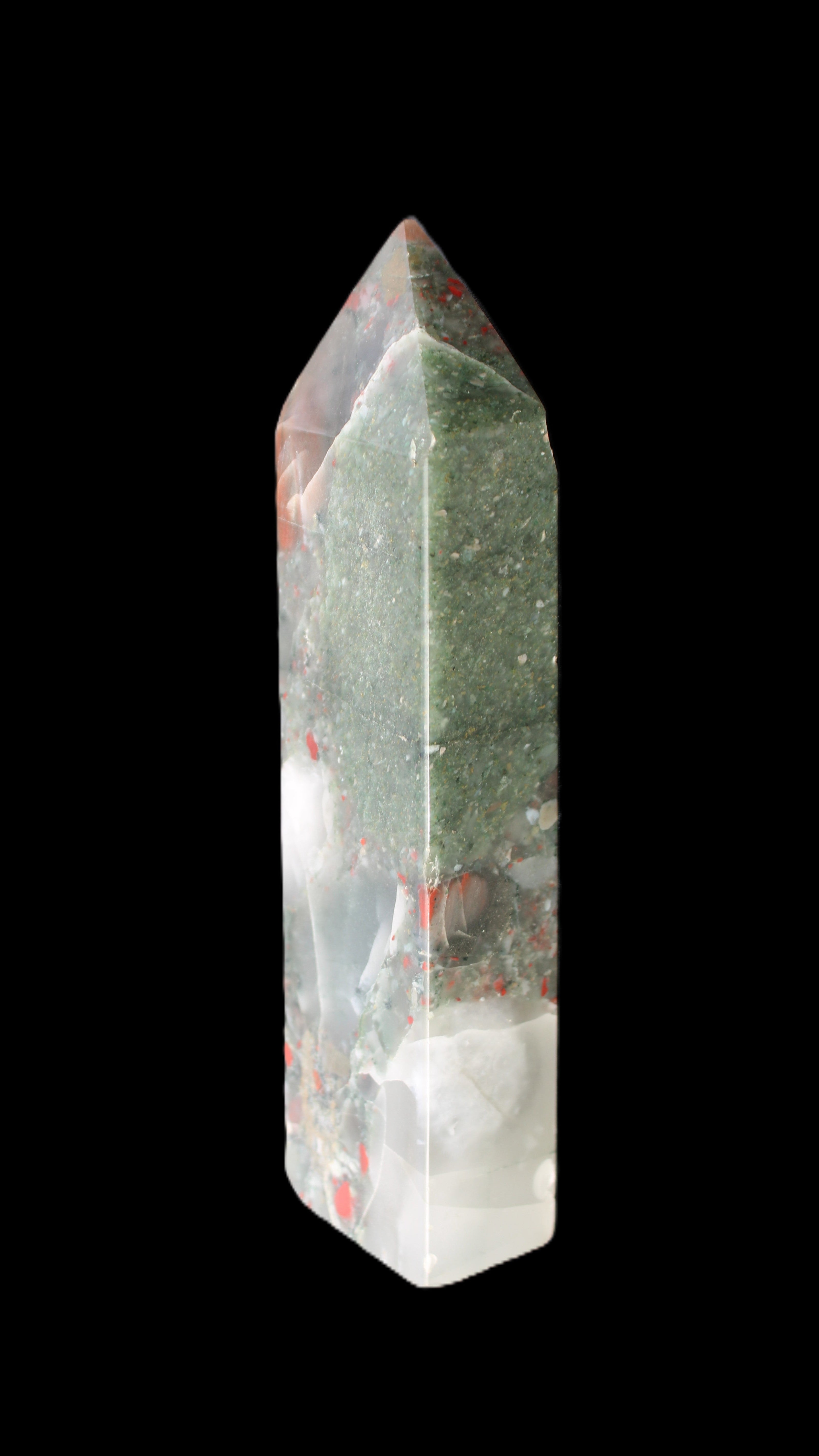 African Bloodstone obelisk 347g in sunlight - Rocks and Things Store