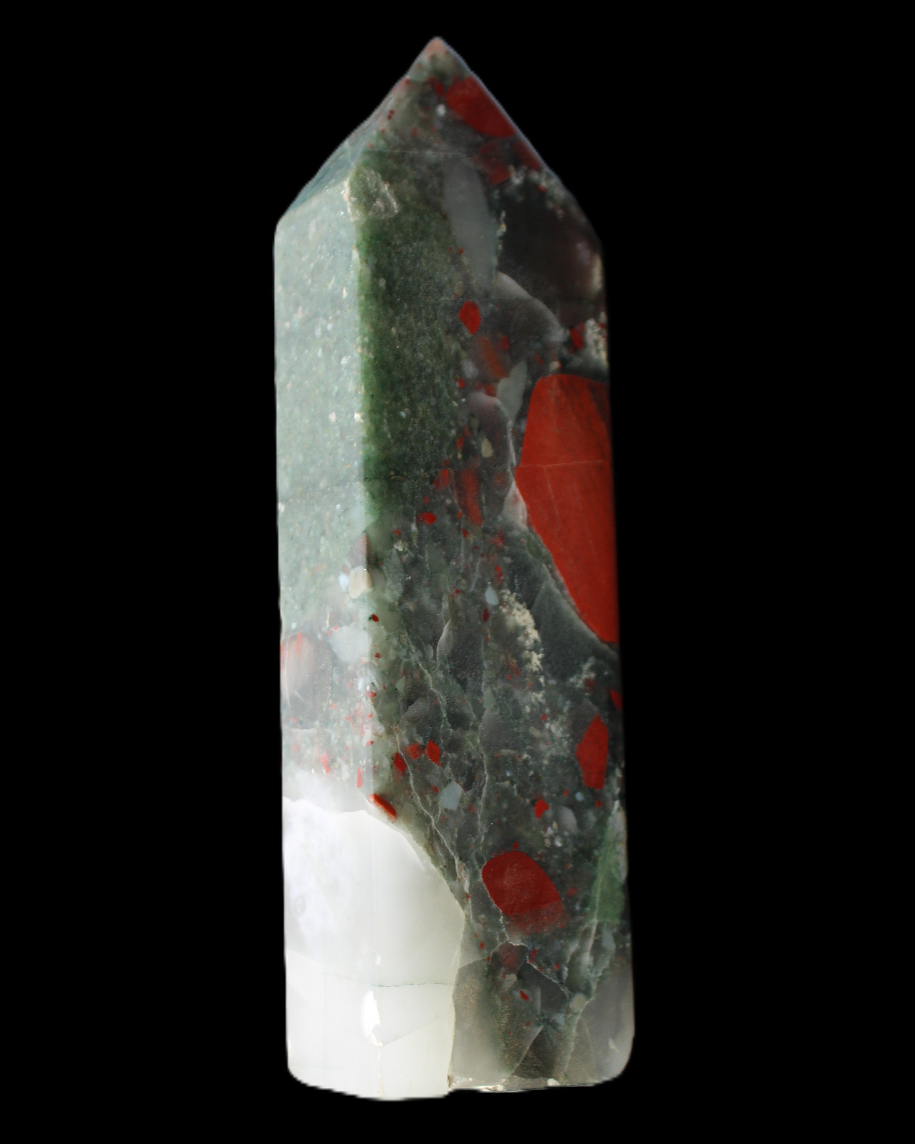 African Bloodstone obelisk 347g in sunlight - Rocks and Things Store