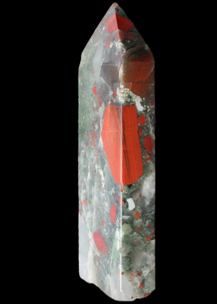 African Bloodstone obelisk 347g in sunlight - Rocks and Things Store