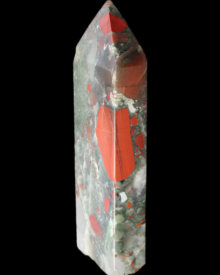 African Bloodstone obelisk 347g in sunlight - Rocks and Things Store
