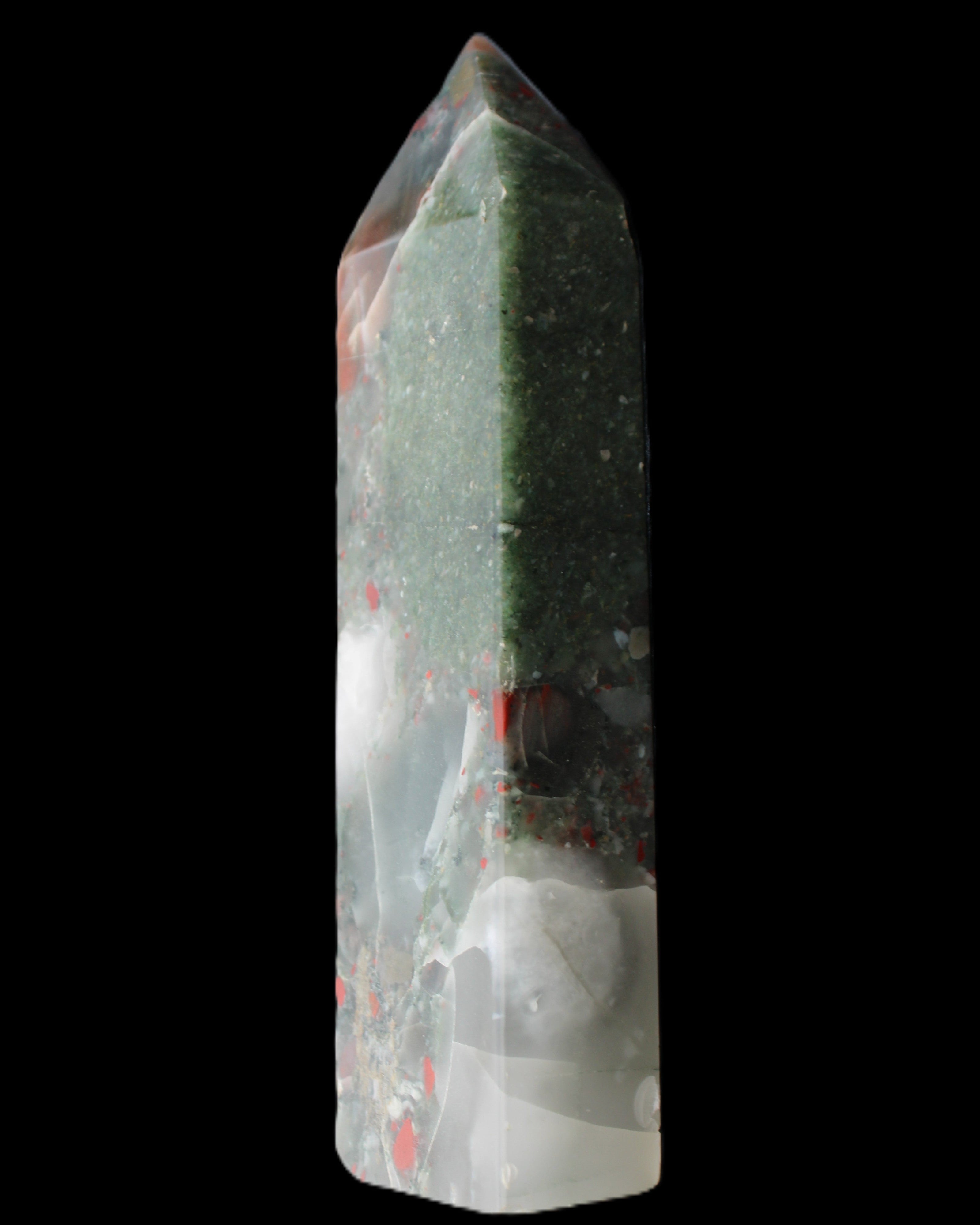 African Bloodstone obelisk 347g in sunlight - Rocks and Things Store