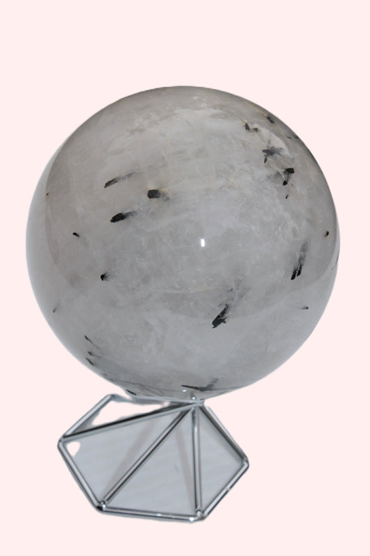 Tourmaline in Quartz sphere 86mm 894g Rocks and Things