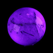 Tourmaline in Quartz sphere 86mm 894g in UV light - Rocks and Things Store