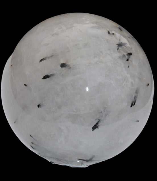 Tourmaline in Quartz sphere 86mm 894g in sunlight - Rocks and Things Store