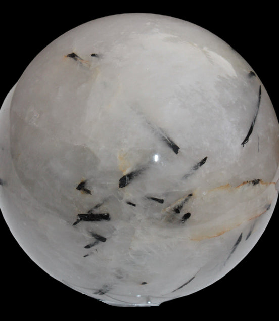 Tourmaline in Quartz sphere 86mm 894g in sunlight - Rocks and Things Store