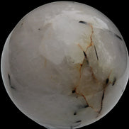 Tourmaline in Quartz sphere 86mm 894g in sunlight - Rocks and Things Store