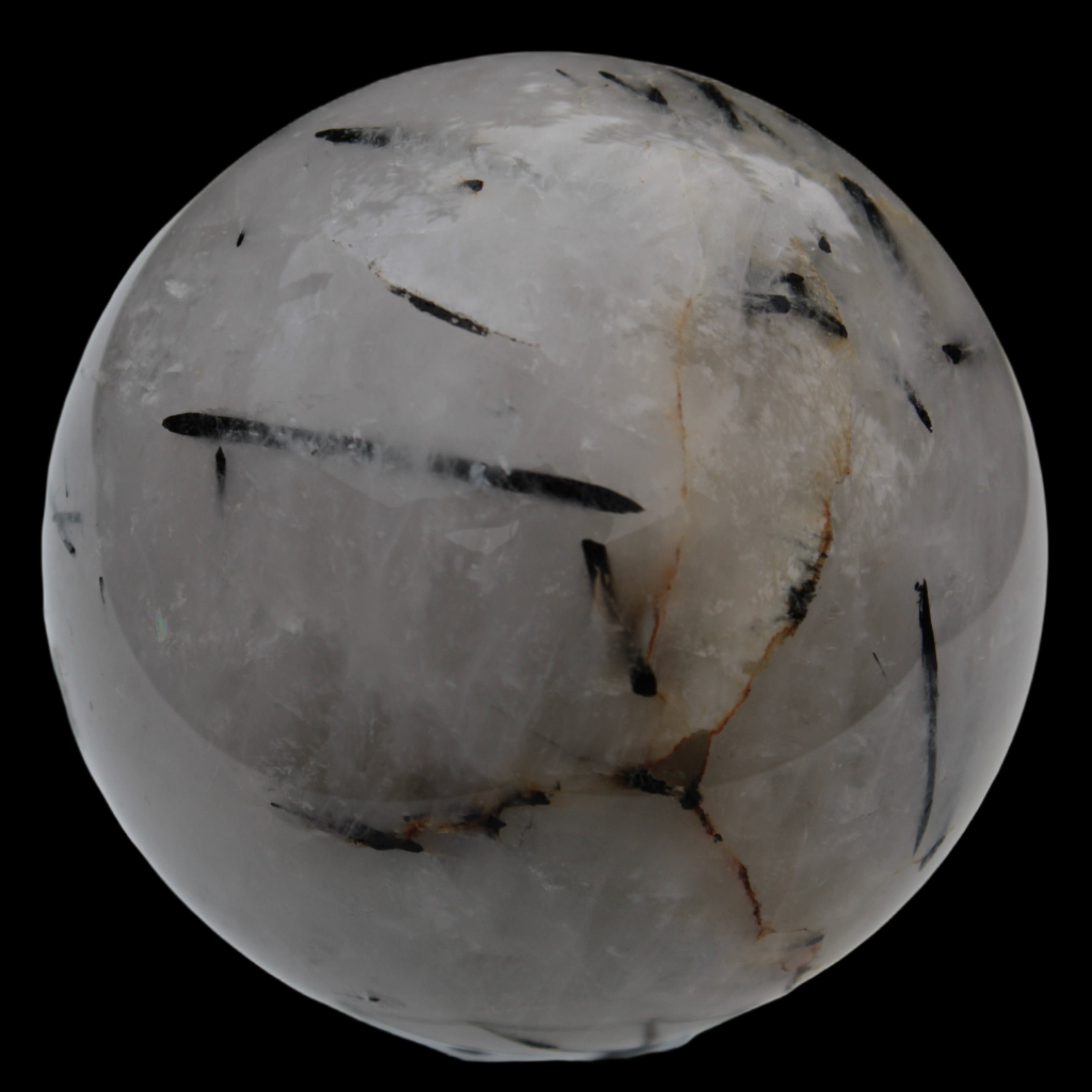 Tourmaline in Quartz sphere 86mm 894g in sunlight - Rocks and Things Store