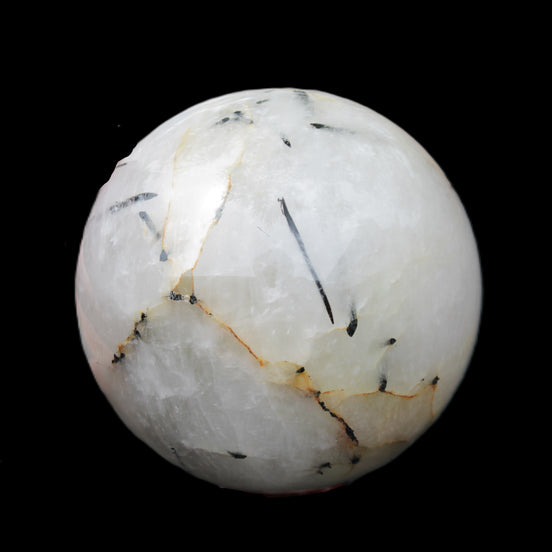 Tourmaline in Quartz sphere 86mm 894g in sunlight - Rocks and Things Store