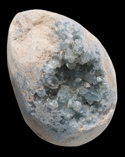Blue Celestite geode 4990g in sunshine - Rocks and Things Store