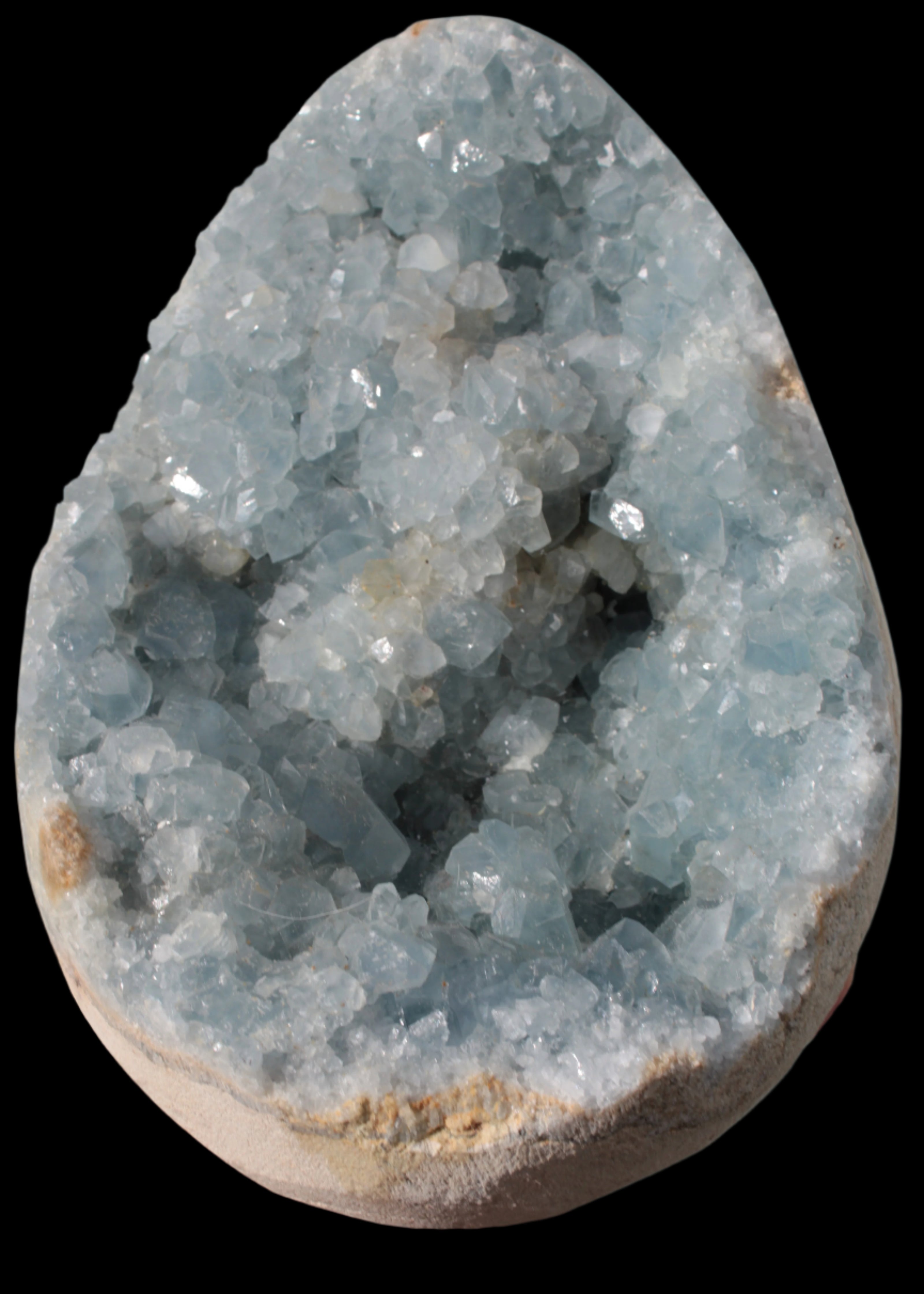 Blue Celestite geode 4990g in sunshine - Rocks and Things Store