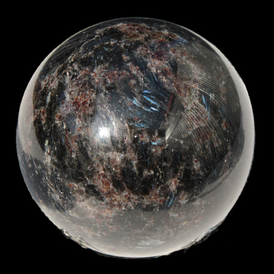 Astrophyllite Garnet sphere 61mm 367g - Rocks and Things Store