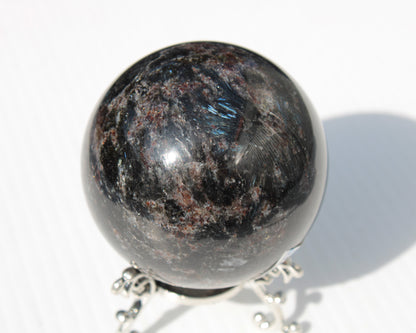 Astrophyllite Garnet sphere 61mm 367g Rocks and Things