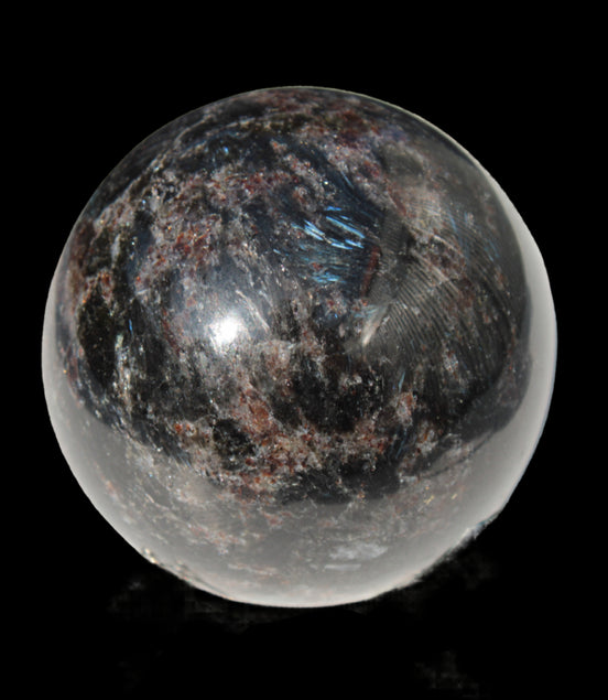 Astrophyllite Garnet sphere 61mm 367g - Rocks and Things Store