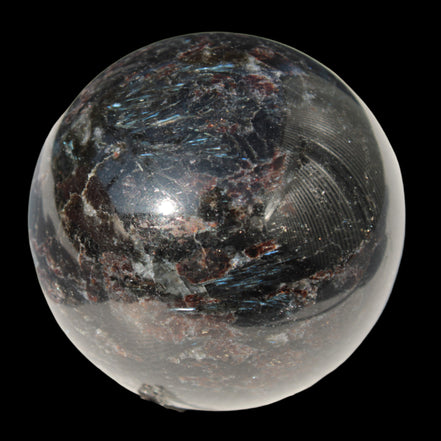 Astrophyllite Garnet sphere 61mm 367g - Rocks and Things Store