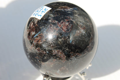 Astrophyllite Garnet sphere 61mm 367g Rocks and Things